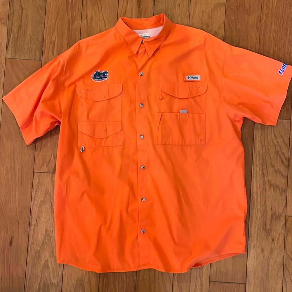 Columbia PFG‎ Florida Gators collegiate Shirt - Size XXL. Velcro down collar.